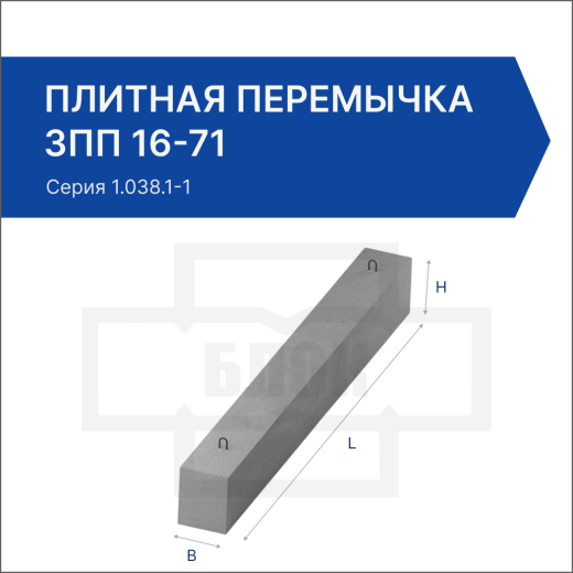 Плитная перемычка 3ПП 16-71
